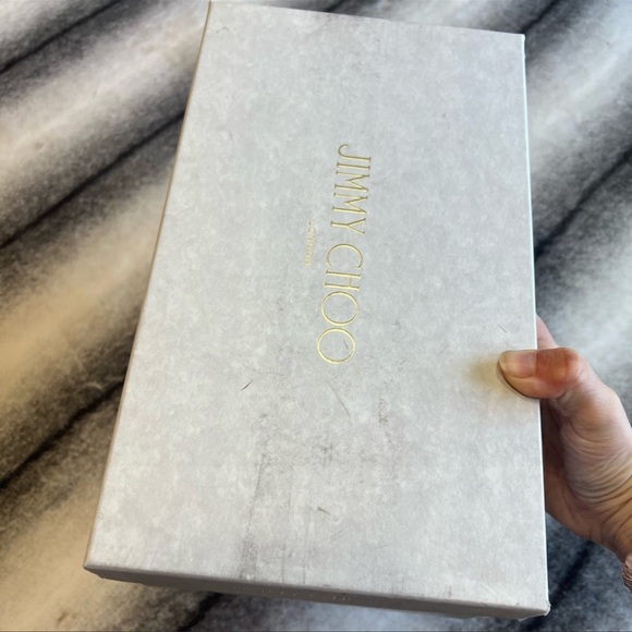 Jimmy Choo Bing Embellished Strap Point Toe Blush Patent Leather Pump Flats - Picture 9 of 10